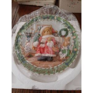 Vintage Cherished Teddies Enesco The Season to Believe Christmas Collector Plate